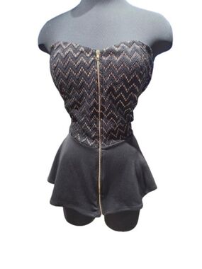 Janette Plus Black Dress with Gold Foil Sparkle 1X